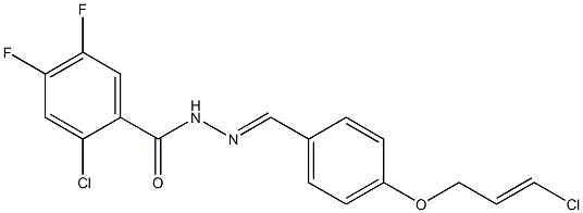 2-chloro-N-[(E)-[4-[(E)-3-chloroprop-2-enoxy]phenyl]methylideneamino]-4,5-difluorobenzamide Struktur