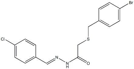 2-[(4-bromophenyl)methylsulfanyl]-N-[(E)-(4-chlorophenyl)methylideneamino]acetamide Struktur