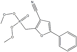 2-(dimethoxyphosphorylmethyl)-5-phenylfuran-3-carbonitrile Struktur