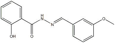 2-hydroxy-N-[(E)-(3-methoxyphenyl)methylideneamino]benzamide Struktur