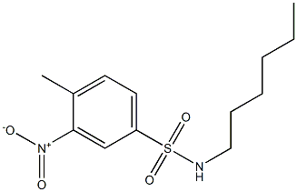 N-hexyl-4-methyl-3-nitrobenzenesulfonamide Struktur