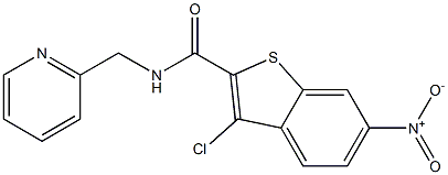 3-chloro-6-nitro-N-(pyridin-2-ylmethyl)-1-benzothiophene-2-carboxamide Structure