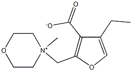 ethyl 2-[(4-methylmorpholin-4-ium-4-yl)methyl]furan-3-carboxylate Struktur