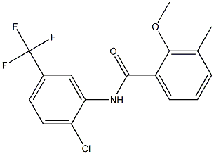 N-[2-chloro-5-(trifluoromethyl)phenyl]-2-methoxy-3-methylbenzamide Struktur