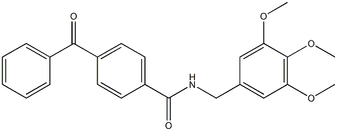 4-benzoyl-N-[(3,4,5-trimethoxyphenyl)methyl]benzamide Struktur