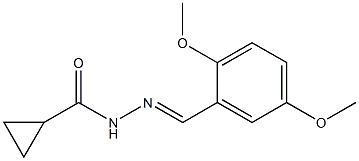 N-[(E)-(2,5-dimethoxyphenyl)methylideneamino]cyclopropanecarboxamide Struktur