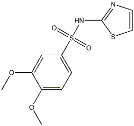 3,4-dimethoxy-N-(1,3-thiazol-2-yl)benzenesulfonamide Struktur