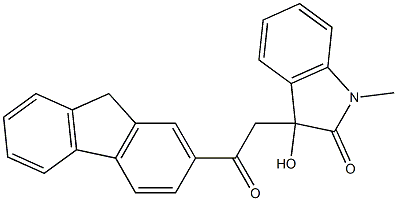 3-[2-(9H-fluoren-2-yl)-2-oxoethyl]-3-hydroxy-1-methylindol-2-one Struktur