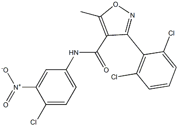 N-(4-chloro-3-nitrophenyl)-3-(2,6-dichlorophenyl)-5-methyl-1,2-oxazole-4-carboxamide Struktur