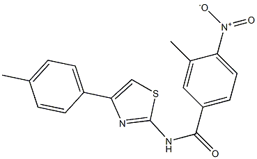 3-methyl-N-[4-(4-methylphenyl)-1,3-thiazol-2-yl]-4-nitrobenzamide Struktur