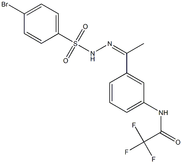 N-[3-[(Z)-N-[(4-bromophenyl)sulfonylamino]-C-methylcarbonimidoyl]phenyl]-2,2,2-trifluoroacetamide Struktur