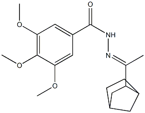 N-[(E)-1-(3-bicyclo[2.2.1]heptanyl)ethylideneamino]-3,4,5-trimethoxybenzamide Struktur