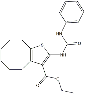 ethyl 2-(phenylcarbamoylamino)-4,5,6,7,8,9-hexahydrocycloocta[b]thiophene-3-carboxylate Struktur