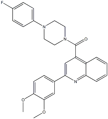 [2-(3,4-dimethoxyphenyl)quinolin-4-yl]-[4-(4-fluorophenyl)piperazin-1-yl]methanone Struktur