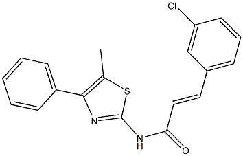 (E)-3-(3-chlorophenyl)-N-(5-methyl-4-phenyl-1,3-thiazol-2-yl)prop-2-enamide Struktur