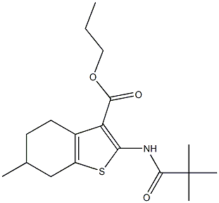 propyl 2-(2,2-dimethylpropanoylamino)-6-methyl-4,5,6,7-tetrahydro-1-benzothiophene-3-carboxylate