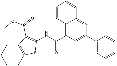 methyl 2-[(2-phenylquinoline-4-carbonyl)amino]-4,5,6,7-tetrahydro-1-benzothiophene-3-carboxylate Struktur