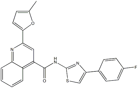 N-[4-(4-fluorophenyl)-1,3-thiazol-2-yl]-2-(5-methylfuran-2-yl)quinoline-4-carboxamide Struktur