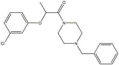 1-(4-benzylpiperazin-1-yl)-2-(3-chlorophenoxy)propan-1-one Struktur