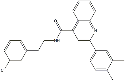 N-[2-(3-chlorophenyl)ethyl]-2-(3,4-dimethylphenyl)quinoline-4-carboxamide Struktur