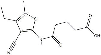 5-[(3-cyano-4-ethyl-5-methylthiophen-2-yl)amino]-5-oxopentanoic acid Struktur