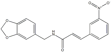 (E)-N-(1,3-benzodioxol-5-ylmethyl)-3-(3-nitrophenyl)prop-2-enamide Struktur