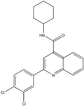 N-cyclohexyl-2-(3,4-dichlorophenyl)quinoline-4-carboxamide Structure