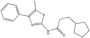 3-cyclopentyl-N-(5-methyl-4-phenyl-1,3-thiazol-2-yl)propanamide Struktur