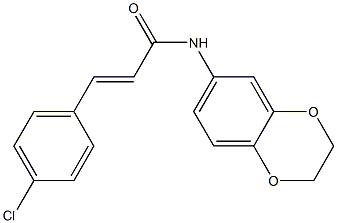 (E)-3-(4-chlorophenyl)-N-(2,3-dihydro-1,4-benzodioxin-6-yl)prop-2-enamide Struktur