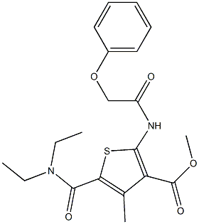 methyl 5-(diethylcarbamoyl)-4-methyl-2-[(2-phenoxyacetyl)amino]thiophene-3-carboxylate Struktur