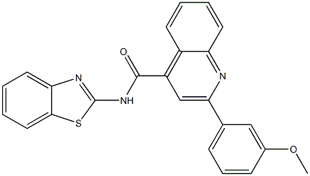 N-(1,3-benzothiazol-2-yl)-2-(3-methoxyphenyl)quinoline-4-carboxamide Struktur