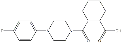 2-[4-(4-fluorophenyl)piperazine-1-carbonyl]cyclohexane-1-carboxylic acid Struktur