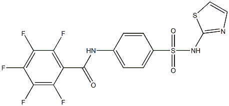 2,3,4,5,6-pentafluoro-N-[4-(1,3-thiazol-2-ylsulfamoyl)phenyl]benzamide Struktur