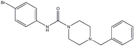 4-benzyl-N-(4-bromophenyl)piperazine-1-carboxamide Struktur