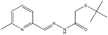 2-tert-butylsulfanyl-N-[(E)-(6-methylpyridin-2-yl)methylideneamino]acetamide Struktur