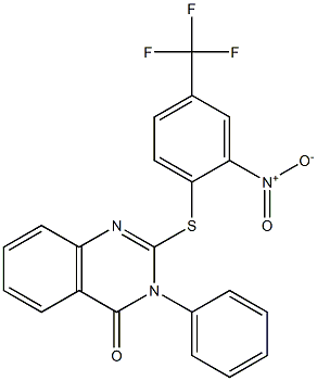 2-[2-nitro-4-(trifluoromethyl)phenyl]sulfanyl-3-phenylquinazolin-4-one Struktur