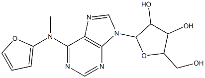 2-[6-(furan-2-ylmethylamino)purin-9-yl]-5-(hydroxymethyl)oxolane-3,4-diol Struktur