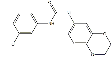 1-(2,3-dihydro-1,4-benzodioxin-6-yl)-3-(3-methoxyphenyl)urea Struktur