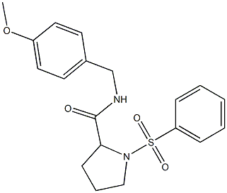 1-(benzenesulfonyl)-N-[(4-methoxyphenyl)methyl]pyrrolidine-2-carboxamide Struktur