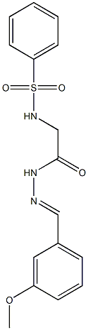 2-(benzenesulfonamido)-N-[(E)-(3-methoxyphenyl)methylideneamino]acetamide Struktur