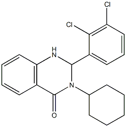 3-cyclohexyl-2-(2,3-dichlorophenyl)-1,2-dihydroquinazolin-4-one Struktur