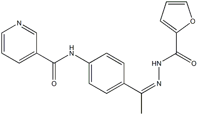 N-[4-[(Z)-N-(furan-2-carbonylamino)-C-methylcarbonimidoyl]phenyl]pyridine-3-carboxamide Struktur