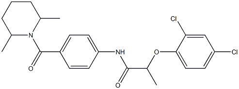 2-(2,4-dichlorophenoxy)-N-[4-(2,6-dimethylpiperidine-1-carbonyl)phenyl]propanamide Struktur