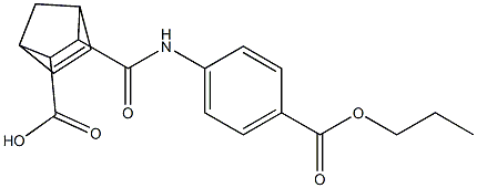 2-[(4-propoxycarbonylphenyl)carbamoyl]bicyclo[2.2.1]hept-5-ene-3-carboxylic acid Struktur