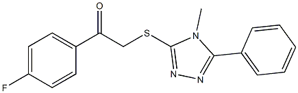 1-(4-fluorophenyl)-2-[(4-methyl-5-phenyl-1,2,4-triazol-3-yl)sulfanyl]ethanone Struktur