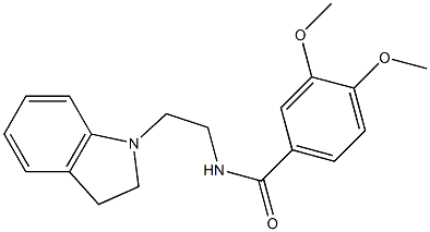 N-[2-(2,3-dihydroindol-1-yl)ethyl]-3,4-dimethoxybenzamide Struktur