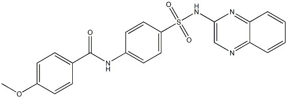 4-methoxy-N-[4-(quinoxalin-2-ylsulfamoyl)phenyl]benzamide Struktur