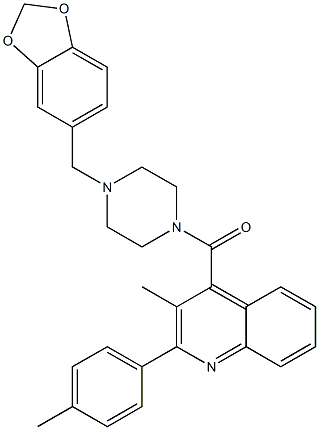 [4-(1,3-benzodioxol-5-ylmethyl)piperazin-1-yl]-[3-methyl-2-(4-methylphenyl)quinolin-4-yl]methanone