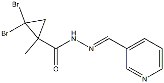 2,2-dibromo-1-methyl-N-[(E)-pyridin-3-ylmethylideneamino]cyclopropane-1-carboxamide Struktur