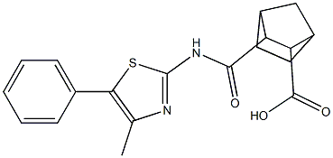 2-[(4-methyl-5-phenyl-1,3-thiazol-2-yl)carbamoyl]bicyclo[2.2.1]heptane-3-carboxylic acid Struktur